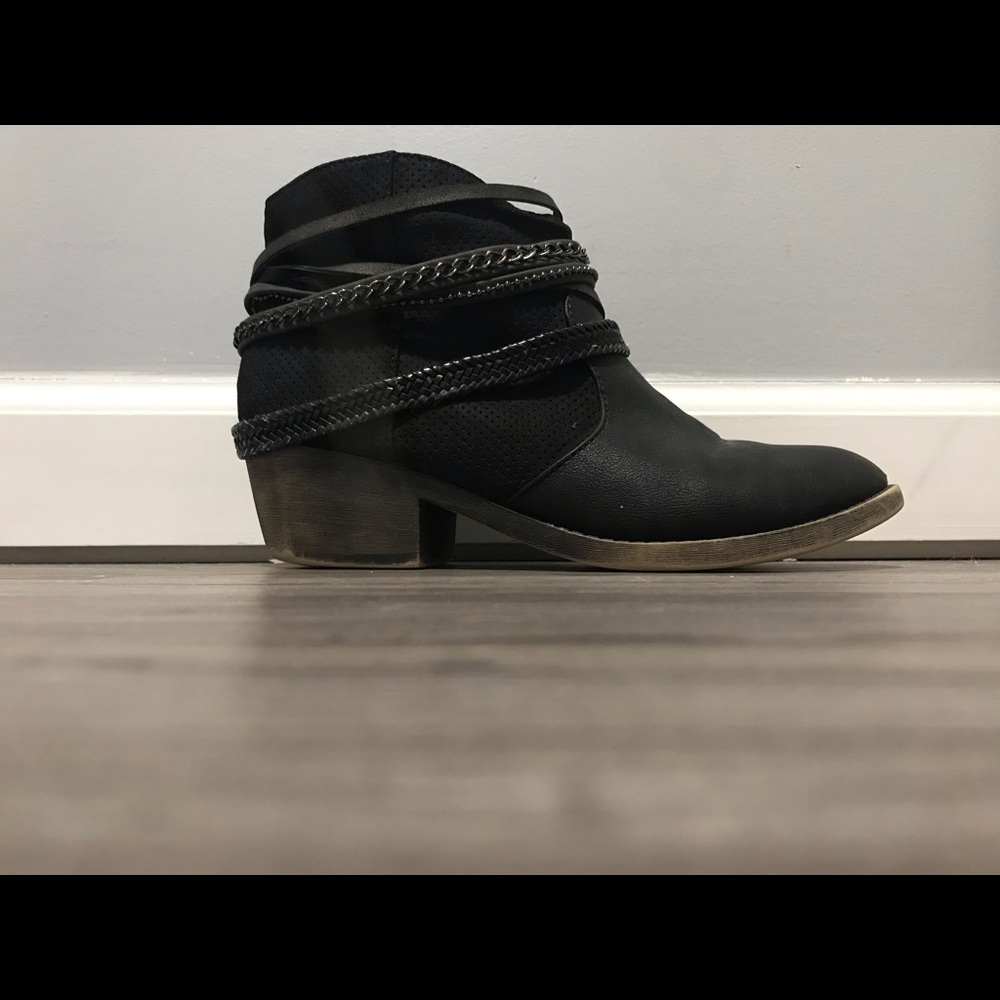 Wedge bootie heels